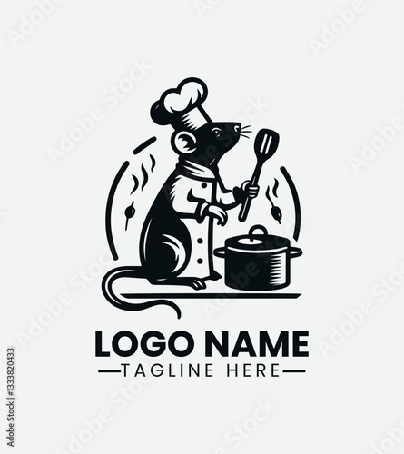 Chef Mouse Logo Design, Cooking Rat Logo