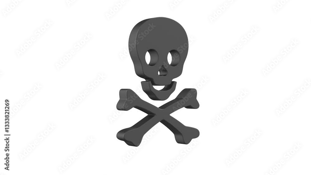 Skull and crossbones on white background. Isolated 3D illustration Skull and crossbones on white background. Isolated 3D illustration