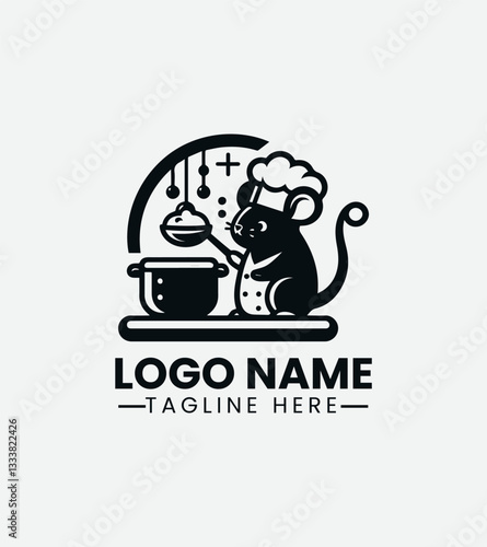 Chef Mouse Logo Design, Cooking Rat Logo