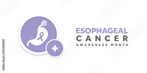 Esophageal Cancer Awareness Month. Great for cards, banners, posters, social media and more. White background.