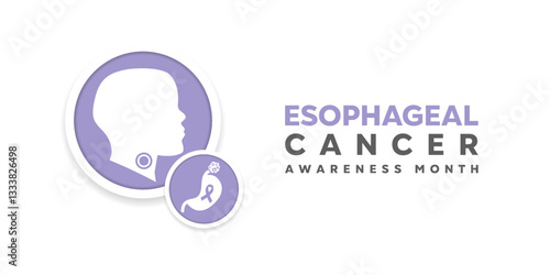 Esophageal Cancer Awareness Month. Esophageal, stomach and more. Great for cards, banners, posters, social media and more. White background.