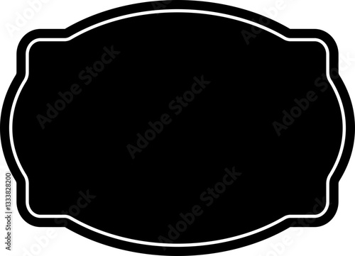 Simple vintage label black shape template. 
Vintage classic blank label silhouette flat vector.
Good for greeting card,poster, craft and DIY.
Transparent background.