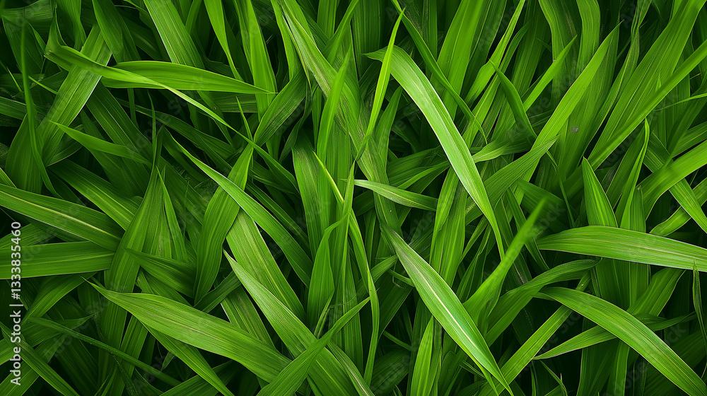 Lush green grass blades intertwine, creating a vibrant tapestry of nature's intricate textures, captured with a fisheye lens for a unique perspective Lush green grass blades intertwine, creating a vibrant tapestry of nature's intricate textures, captured with a fisheye lens for a unique perspective