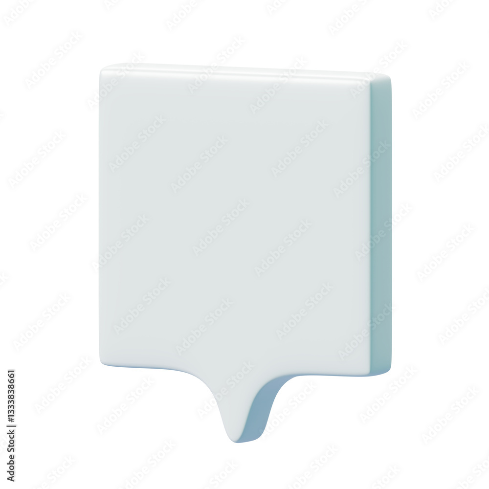 Fototapeta premium 3D Speech Bubble Message Chat Talk Illustration Isolated on Transparent Png Background.