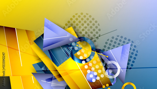 Abstract background geometric design with colorful gradients