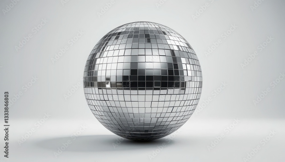 Fototapeta premium Shiny Disco Ball Reflecting Light in a Studio Environment Setting