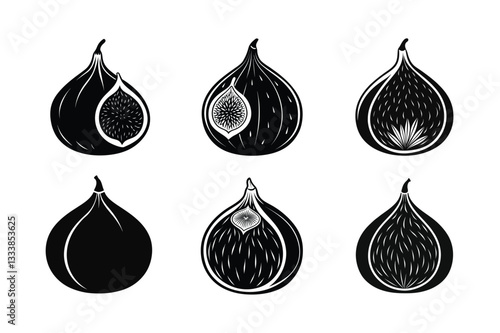 Fig – Ficus carica silhouette vector illustration