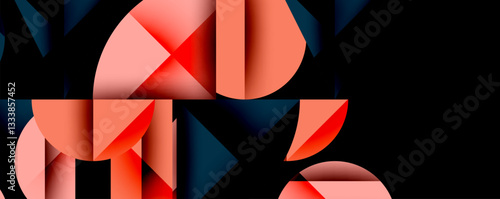 Minimal geometric abstract background. Circle square and triangle design
