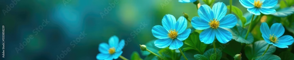 Crystal flowers in shades of blue and green blooming, flower, green Crystal flowers in shades of blue and green blooming, flower, green