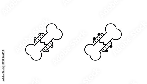 Injured Bone icon design with white background stock illustration