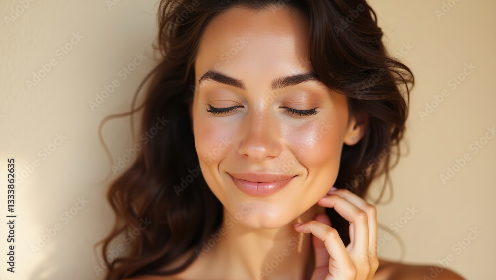 Perfect for a skincare campaign, this portrait features a woman with radiant, flawless skin, highlighting wellness and beauty. Perfect for a skincare campaign, this portrait features a woman with radiant, flawless skin, highlighting wellness and beauty.