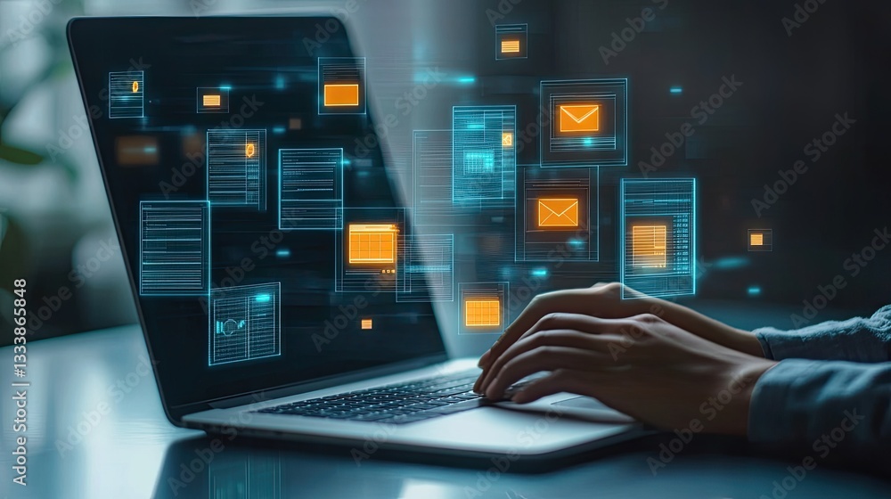 Digital Data Processing and Online Communication on Laptop Computer Digital Data Processing and Online Communication on Laptop Computer