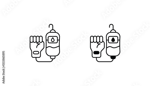 Transfusion icon design with white background stock illustration