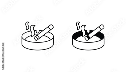 Ashtray icon design with white background stock illustration
