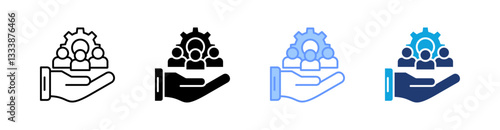 Crm Multistyle Icon Set Vector 