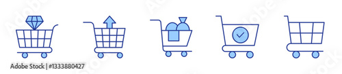 shopping cart. Shopping cart Icon vector illustration. Line Duotone style. Editable stroke