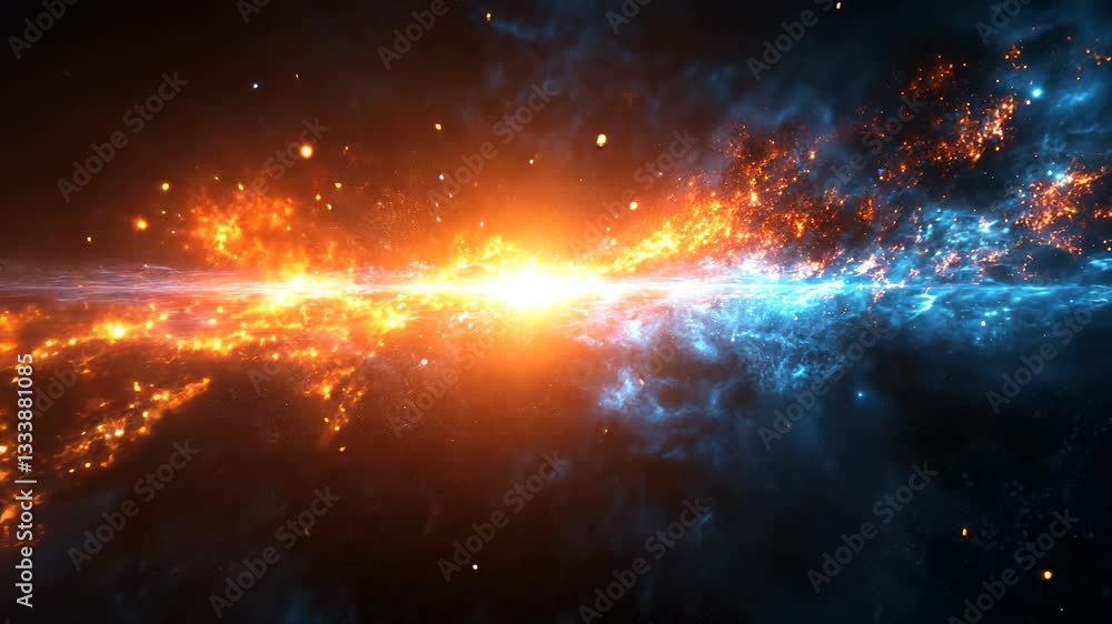 Cosmic Collision: A Fiery Celestial Encounter Cosmic Collision: A Fiery Celestial Encounter