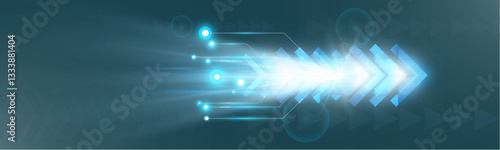 Futuristic speed background with glowing arrows, motion blur, digital technology concept, fast-moving elements, dynamic light trails, high-tech energy flow, acceleration effect, sci-fi motion design.	