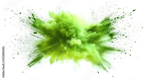 Green Powder Explosion Abstract Background Image