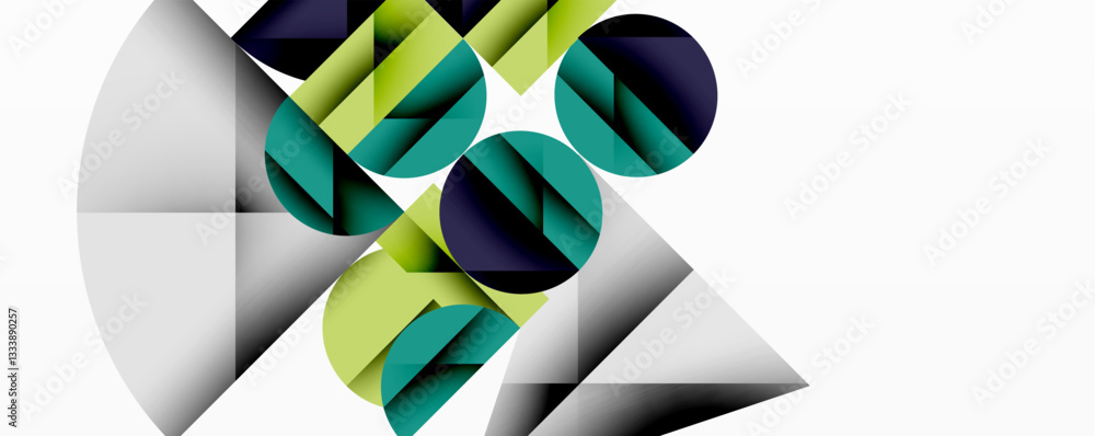 Abstract geometric artwork with overlapping circles and gradients, circle square triangle shapes background featuring sharp angular cuts, smooth shading, and structured layered composition Abstract geometric artwork with overlapping circles and gradients, circle square triangle shapes background featuring sharp angular cuts, smooth shading, and structured layered composition
