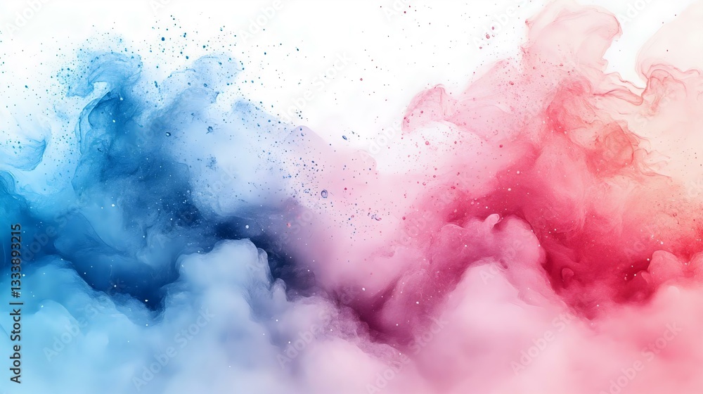 Fototapeta premium An abstract splash of blue and pink colors swirling together, creating a vibrant and dynamic background. Perfect for creative projects.
