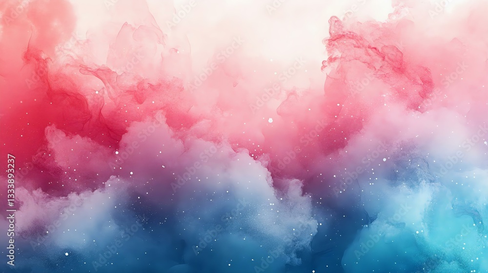 Fototapeta premium A vibrant abstract background featuring swirling clouds of red, pink, and blue with soft textures, perfect for artistic designs or wallpapers.