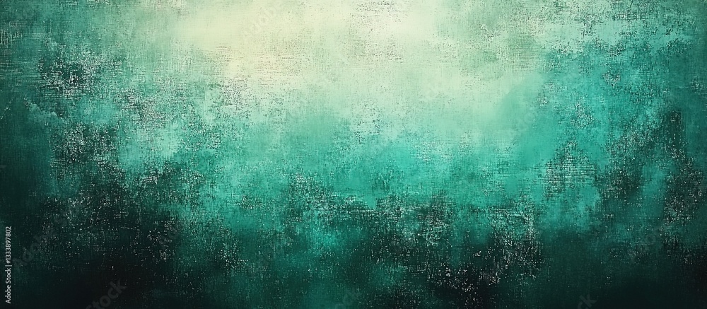 Fototapeta premium Abstract teal green grunge background texture with dark mist and water splashes. Dark, moody background with space for text or design