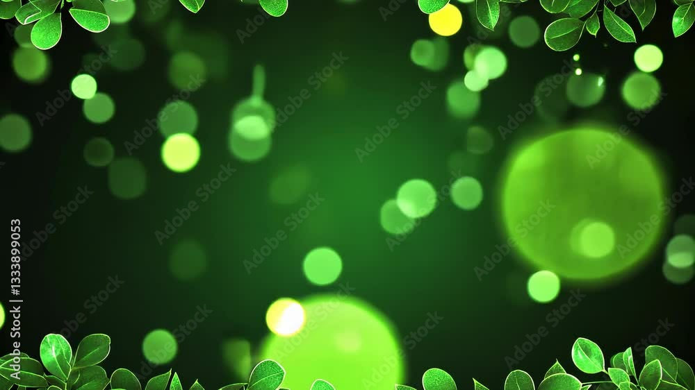 Vibrant Green Bokeh Background with Glowing Circles and Lush Leaves Creating Fresh, Lively, and Tranquil Atmosphere Evoking Nature and Renewal with Soft, Leafy Borders and Sense of Tranquility Vibrant Green Bokeh Background with Glowing Circles and Lush Leaves Creating Fresh, Lively, and Tranquil Atmosphere Evoking Nature and Renewal with Soft, Leafy Borders and Sense of Tranquility