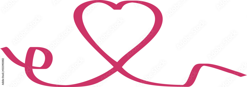 Obraz premium Valentine love Ribbon