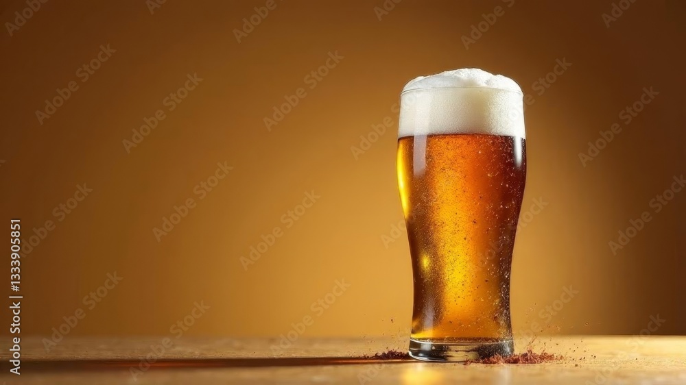 glass beaker of fresh beer glass beaker of fresh beer