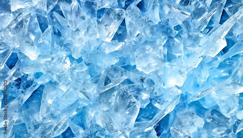 Abstract texture of ice crystals at fresh blue tones Abstract texture of ice crystals at fresh blue tones