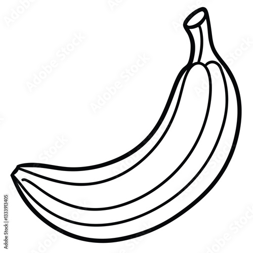 line art bannana vector on white background