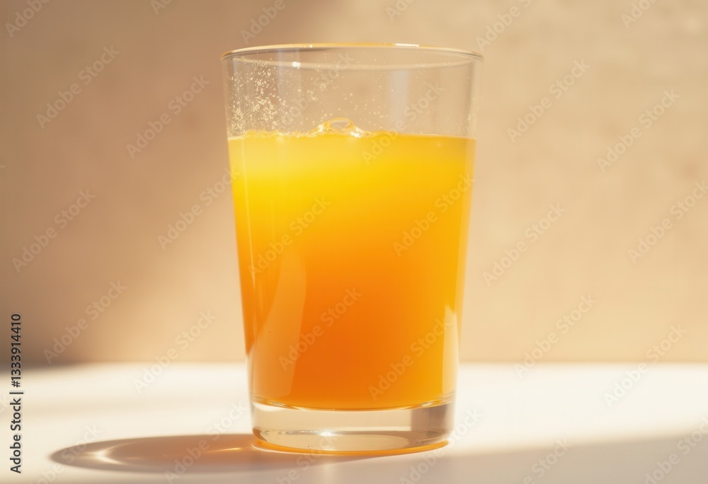 Fresh orange juice in a clear glass Fresh orange juice in a clear glass