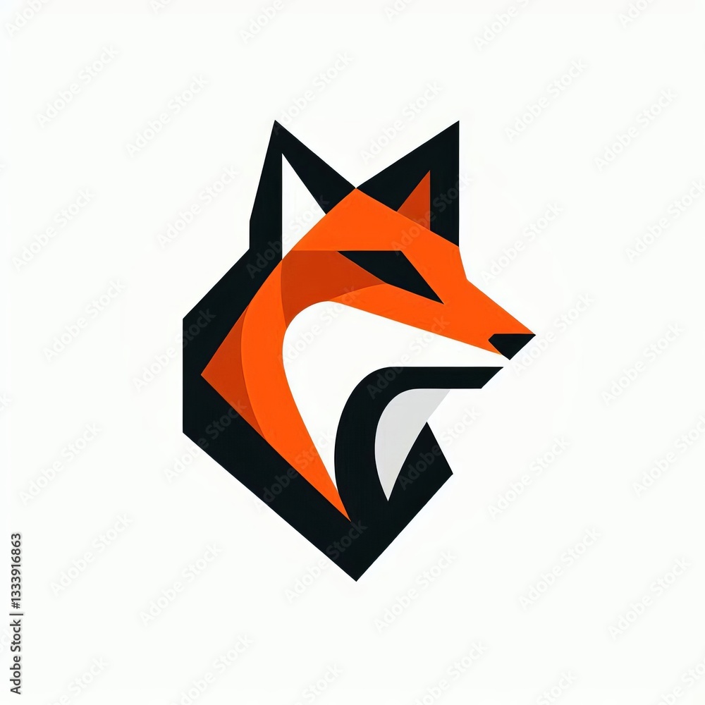 Obraz premium Minimalist Vector Fox Logo