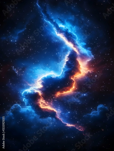 Cosmic nebulae swirling in the vast space