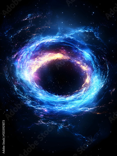 Cosmic Ring Nebula, swirling vortex in deep space, abstract art, stock image, poster