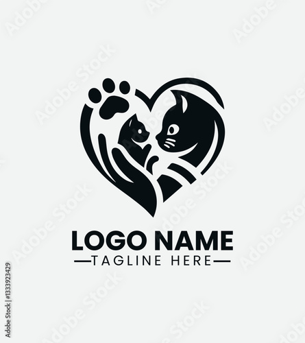 Pet Love And Care Logo Design , Animal Care Logo