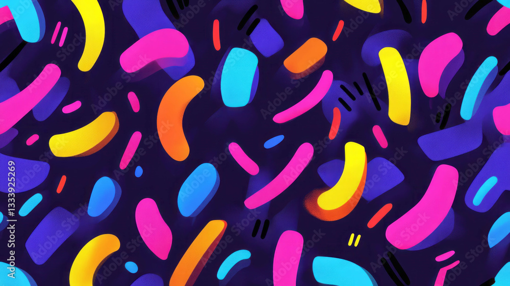 Vibrant abstract pattern with colorful geometric shapes