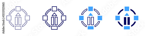 Edit spreadsheet​ icon in 4 different styles. Thin Line, Line, Bold Line, Duotone. Duotone style. Editable stroke