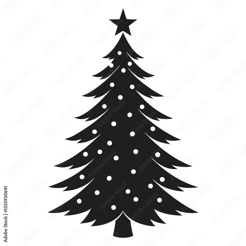 Obraz premium Christmas tree Silhouette, Christmas tree Vector, Christmas tree Vector