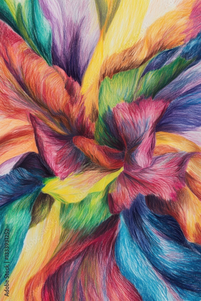 Vibrant Colored Flower Petals Abstract Art Vibrant Colored Flower Petals Abstract Art