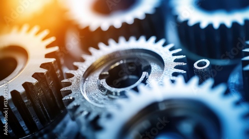Gear metal manufacturing cogs steel engineering industry machine background
