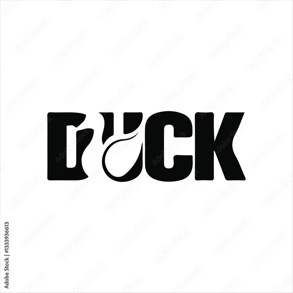 flying duck typography logo vector flying duck typography logo vector