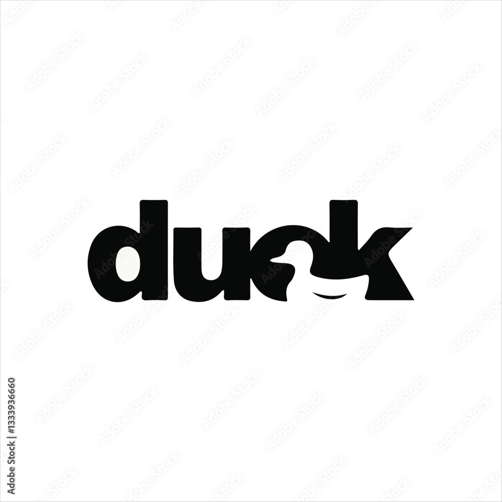 flying duck typography logo vector flying duck typography logo vector