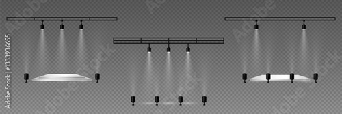 Spotlight and stage light, lighting effects. On a transparent background.