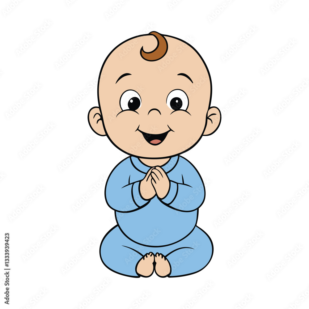 Cute baby boy clapping hands. Baby clip art Cute baby boy clapping hands. Baby clip art