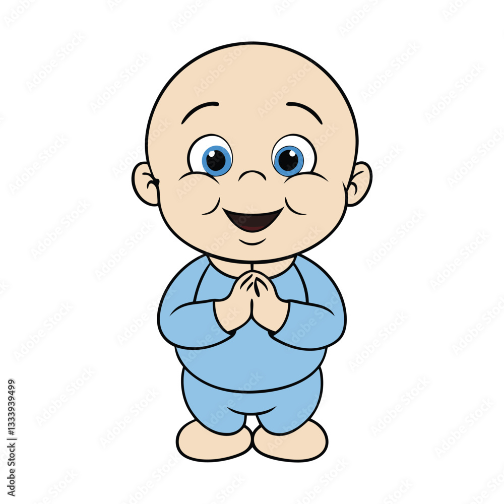 Cute baby boy clapping hands. Baby clip art Cute baby boy clapping hands. Baby clip art