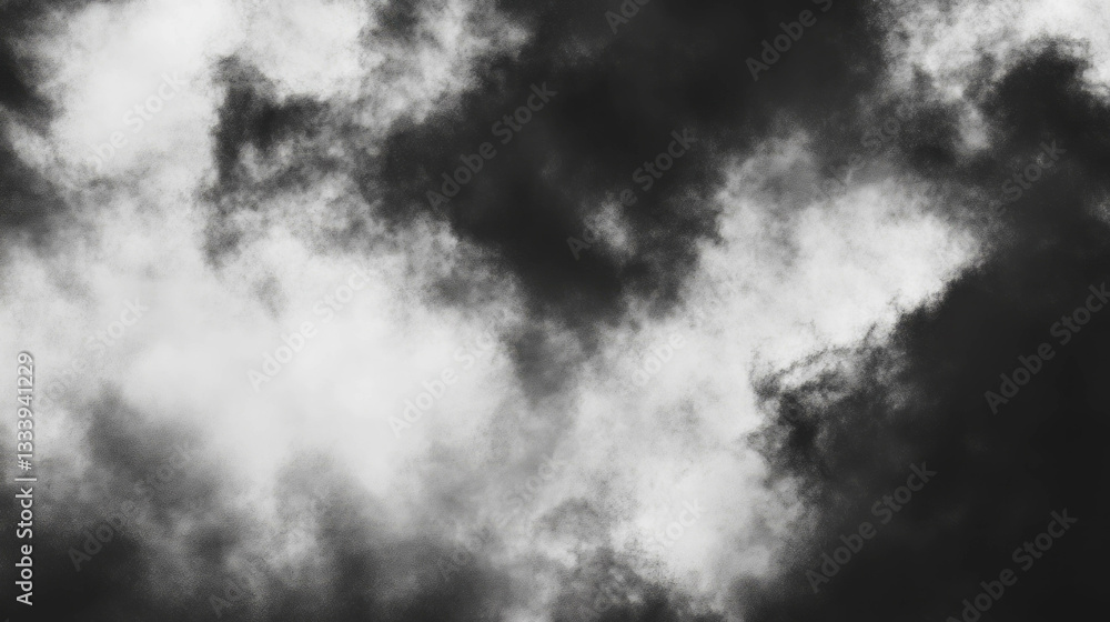 Fototapeta premium Dramatic black and white storm clouds texture for atmospheric designs