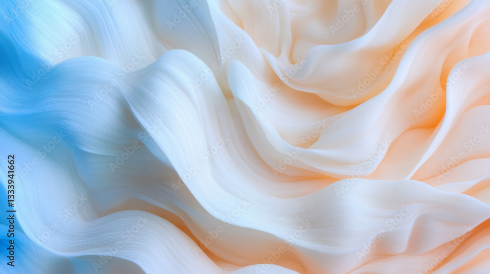 Fototapeta premium Abstract texture of ivory and blue tinge creating chaotic flowing patterns