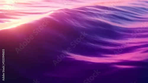 Serene ocean waves reflecting a vibrant sunset, creating a tranquil atmosphere